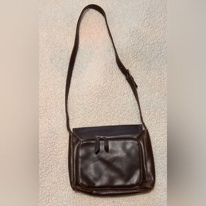 Nine & Company Y2K dark brown faux crossbody purse vintage snap flap zip closure